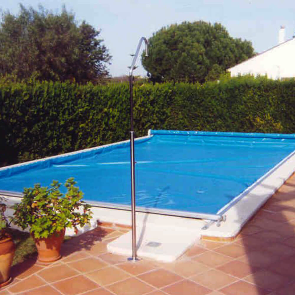 Ejemplo de instalación de cubierta de piscina semiautomática